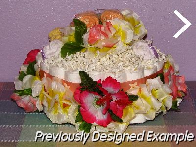 hawaiian diaper cake.JPG - Hawaiian Baby Cake